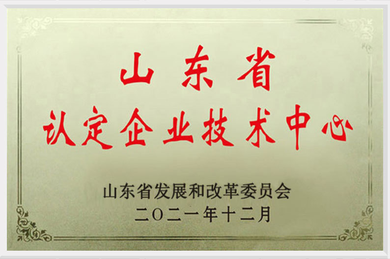 山东省认定企业中心证书
