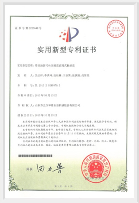 主要实用新型专利